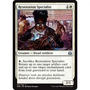 MtG Trading Card Game Aether Revolt Uncommon Restoration Specialist #21