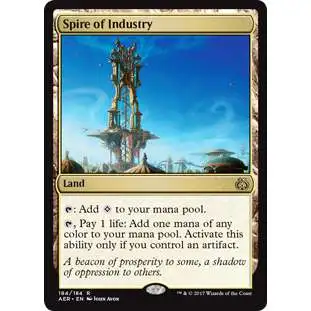 MtG Trading Card Game Aether Revolt Rare Spire of Industry #184