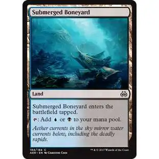 MtG Trading Card Game Aether Revolt Common Submerged Boneyard #194