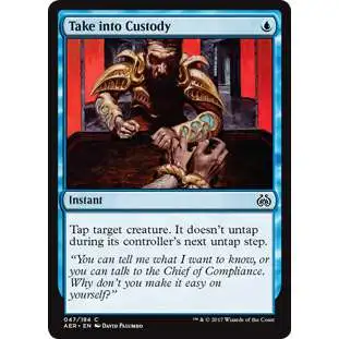 MtG Trading Card Game Aether Revolt Common Foil Take into Custody #47