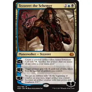 MtG Trading Card Game Aether Revolt Mythic Rare Tezzeret the Schemer #137