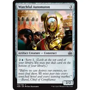 MtG Trading Card Game Aether Revolt Common Watchful Automaton #182