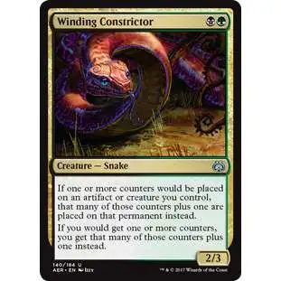 MtG Trading Card Game Aether Revolt Uncommon Winding Constrictor #140