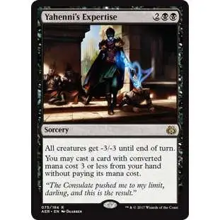 MtG Trading Card Game Aether Revolt Rare Yahenni's Expertise #75