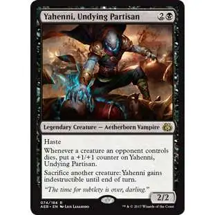 MtG Trading Card Game Aether Revolt Rare Yahenni, Undying Partisan #74