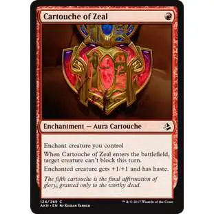 MtG Trading Card Game Amonkhet Common Foil Cartouche of Zeal #124