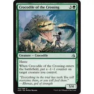 MtG Trading Card Game Amonkhet Uncommon Crocodile of the Crossing #162