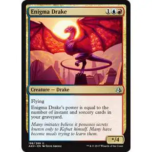 MtG Trading Card Game Amonkhet Uncommon Foil Enigma Drake #198