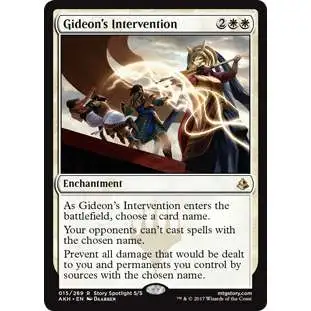 MtG Trading Card Game Amonkhet Rare Foil Gideon's Intervention #15