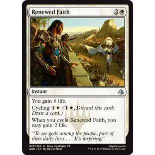 MtG Trading Card Game Amonkhet Uncommon Foil Renewed Faith #25