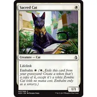 MtG Trading Card Game Amonkhet Common Sacred Cat #27