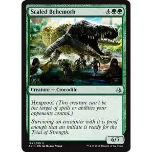 MtG Trading Card Game Amonkhet Uncommon Foil Scaled Behemoth #184