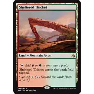 MtG Trading Card Game Amonkhet Rare Sheltered Thicket #248