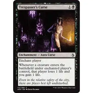 MtG Trading Card Game Amonkhet Common Trespasser's Curse #112
