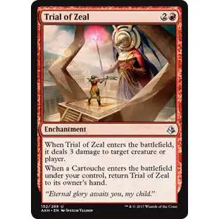 MtG Trading Card Game Amonkhet Uncommon Foil Trial of Zeal #152