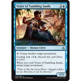 MtG Trading Card Game Amonkhet Uncommon Foil Vizier of Tumbling Sands #75
