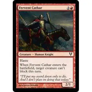 MtG Trading Card Game Avacyn Restored Common Fervent Cathar #135