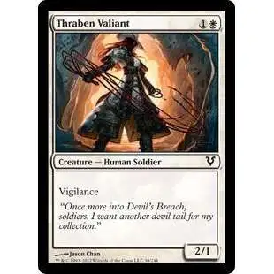 MtG Trading Card Game Avacyn Restored Common Thraben Valiant #39