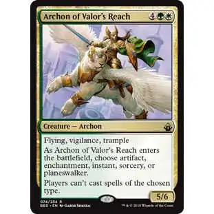MtG Trading Card Game Battlebond Rare Archon of Valor's Reach #74