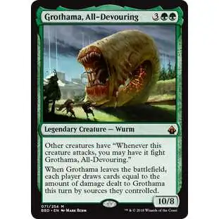 MtG Trading Card Game Battlebond Mythic Rare Foil Grothama, All-Devouring #71