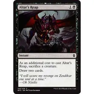 MtG Trading Card Game Battle for Zendikar Common Altar's Reap #103