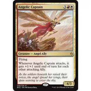 MtG Trading Card Game Battle for Zendikar Rare Angelic Captain #208
