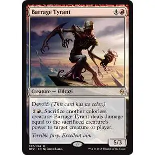 MtG Trading Card Game Battle for Zendikar Rare Barrage Tyrant #127