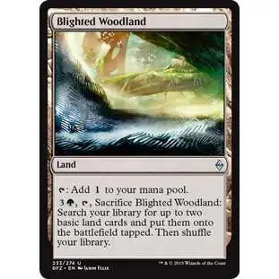 MtG Trading Card Game Battle for Zendikar Uncommon Foil Blighted Woodland #233