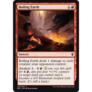 MtG Trading Card Game Battle for Zendikar Common Foil Boiling Earth #142