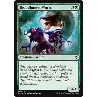 MtG Trading Card Game Battle for Zendikar Common Broodhunter Wurm #171