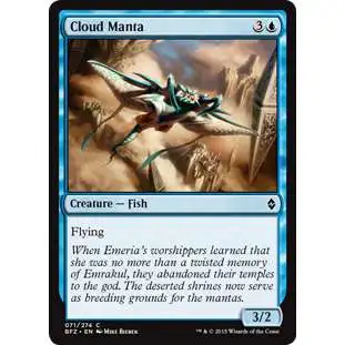 MtG Trading Card Game Battle for Zendikar Common Cloud Manta #71
