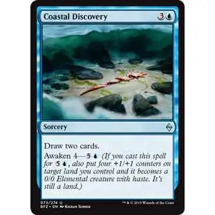 MtG Trading Card Game Battle for Zendikar Uncommon Foil Coastal Discovery #73