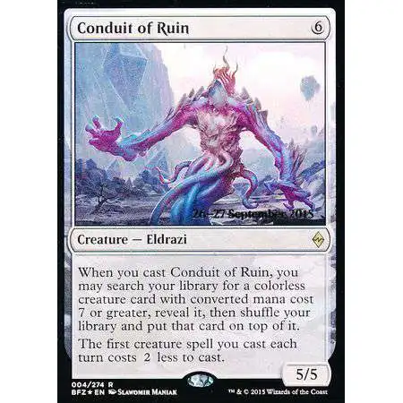 MtG Trading Card Game Battle for Zendikar Rare Conduit of Ruin #4 [pre-release foil]