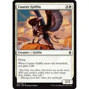 MtG Trading Card Game Battle for Zendikar Common Courier Griffin #21