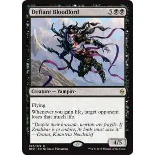 MtG Trading Card Game Battle for Zendikar Rare Defiant Bloodlord #107