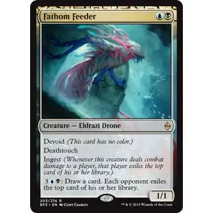 MtG Trading Card Game Battle for Zendikar Rare Fathom Feeder #203