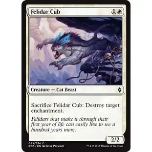 MtG Trading Card Game Battle for Zendikar Common Felidar Cub #25