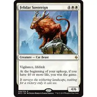 MtG Trading Card Game Battle for Zendikar Rare Felidar Sovereign #26