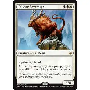 MtG Trading Card Game Battle for Zendikar Rare FOIL Felidar Sovereign #26