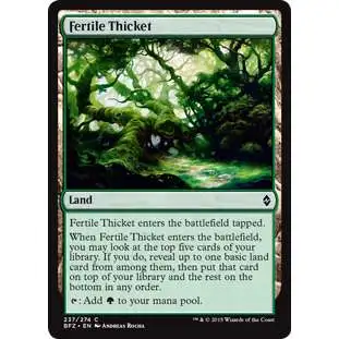 MtG Trading Card Game Battle for Zendikar Common Foil Fertile Thicket #237