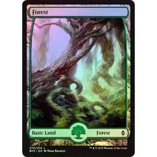 MtG Trading Card Game Battle for Zendikar Land Foil Forest #270