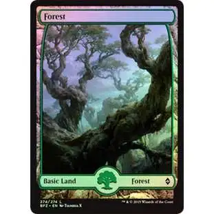 MtG Trading Card Game Battle for Zendikar Land Forest #274 [Full-Art Foil]