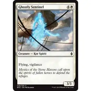 MtG Trading Card Game Battle for Zendikar Common Foil Ghostly Sentinel #28
