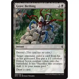 MtG Trading Card Game Battle for Zendikar Common Foil Grave Birthing #93