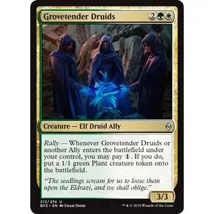 MtG Trading Card Game Battle for Zendikar Uncommon Foil Grovetender Druids #212