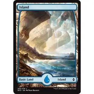 MtG Trading Card Game Battle for Zendikar Land Island #255 [Full-Art, Foil]