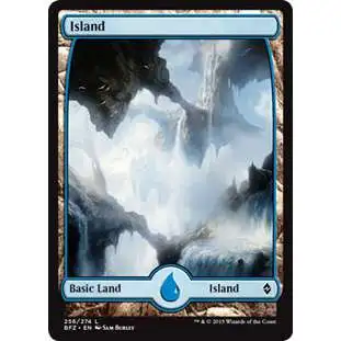 MtG Trading Card Game Battle for Zendikar Land Island #256 [Full-Art, Foil]