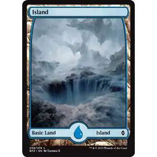 MtG Trading Card Game Battle for Zendikar Land Island #259 [Full-Art, Foil]