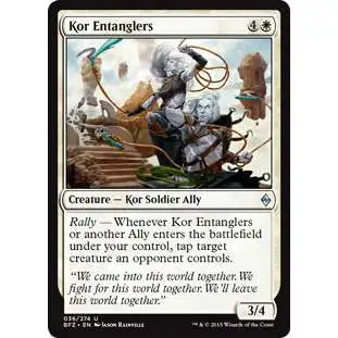 MtG Trading Card Game Battle for Zendikar Uncommon Foil Kor Entanglers #36