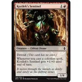 MtG Trading Card Game Battle for Zendikar Common Kozilek's Sentinel #129